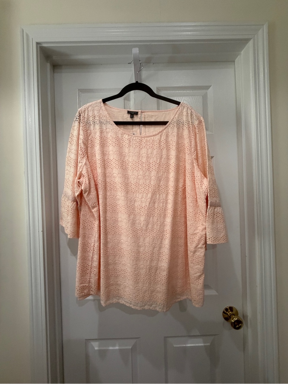 NWT Talbots Peachy Eyelet Lace Top size 2x